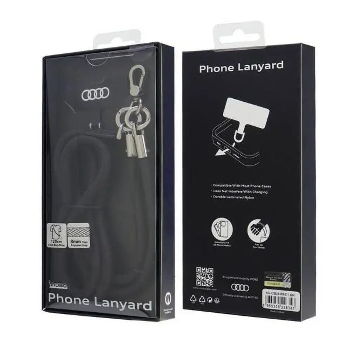 Audi Crossbody Leash Universal 120cm x 6mm - черен