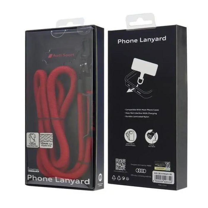 Audi Crossbody Universal Leash 120cm x 10mm - Червен