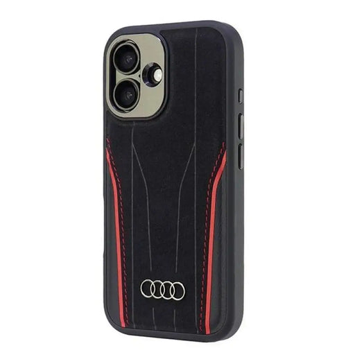 Audi Genuine Leather MagSafe iPhone 16 6.1’’ black-red