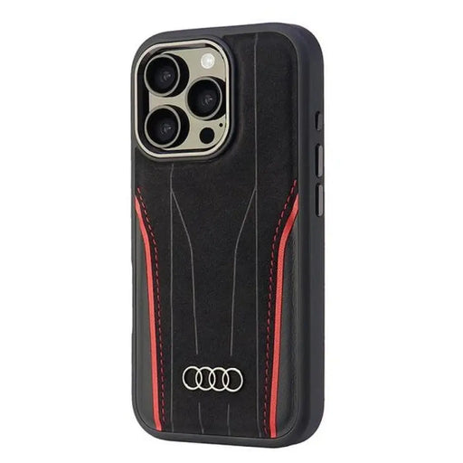 Audi Genuine Leather MagSafe iPhone 16 Pro 6.3’’ black-red