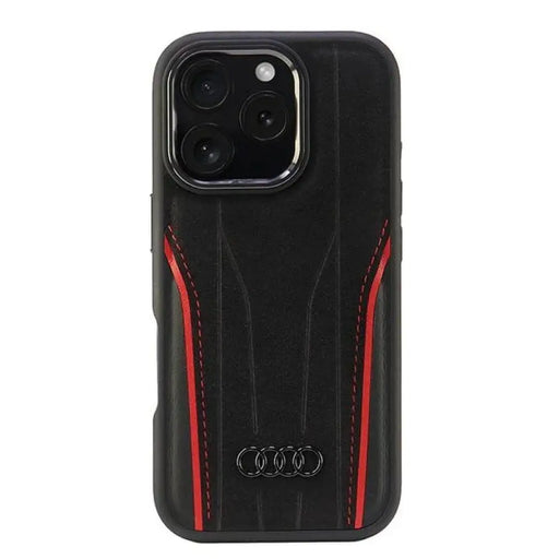 Audi Genuine Leather MagSafe iPhone 16 Pro 6.3’’ black-red