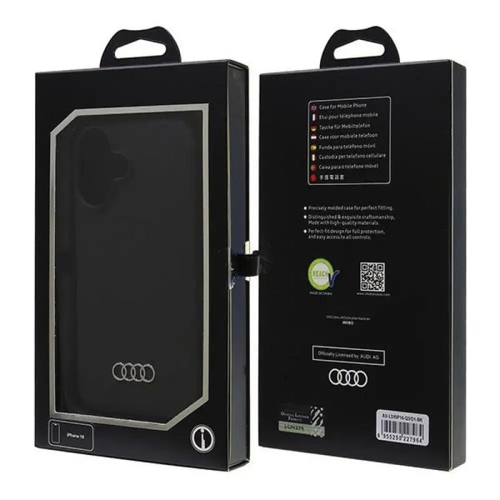 Audi Silicone Case iPhone 16 6.1’’ черен/черен твърд калъф