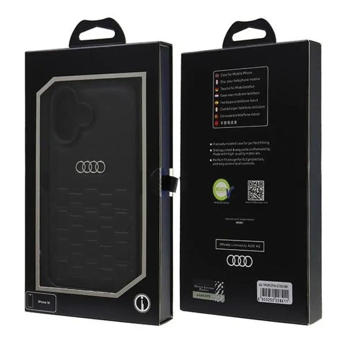 Audi Synthetic Leather iPhone 16 6.1’’ black/black hardcase