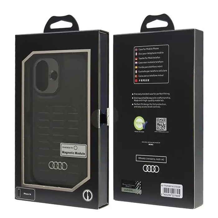 Audi Synthetic Leather MagSafe iPhone 16 6.1’’ черен/черен
