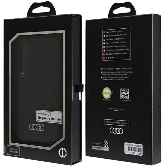 Audi Synthetic Leather MagSafe S24 S921 черен/черен твърд