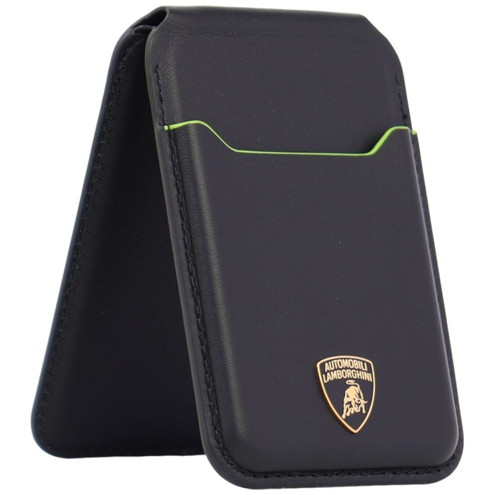 Кожен портфейл MagSafe за телефон Lamborghini D1 - черен и зелен