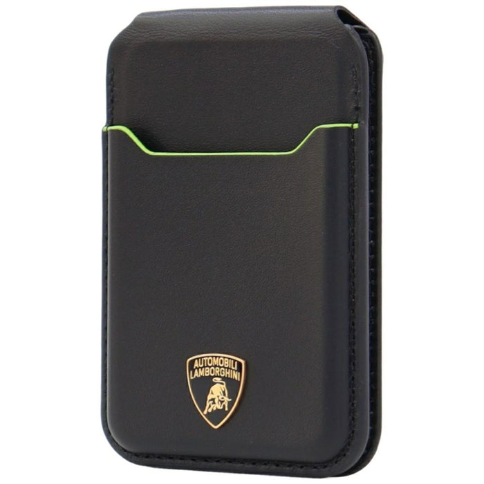 Кожен портфейл MagSafe за телефон Lamborghini D1 - черен и зелен