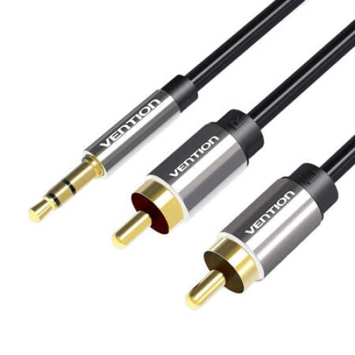Аудио кабел Vention BCFBG 3.5mm към 2x RCA 1.5m черен