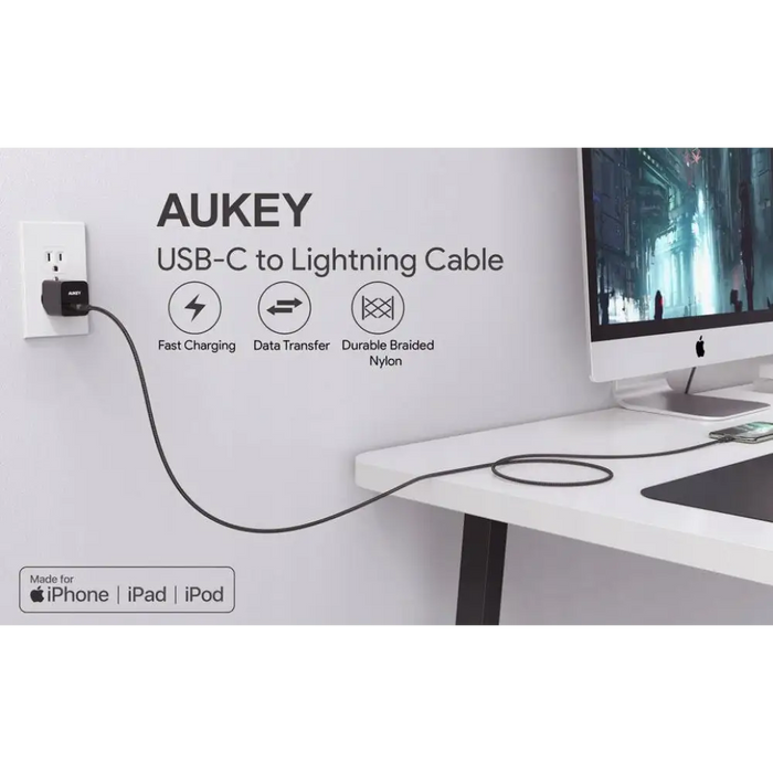 AUKEY CB-CL03 2 м Черен
