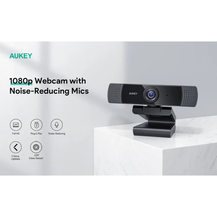 AUKEY PC-LM1E уеб камера 2 MP 1920 x 1080 пиксела USB Черен