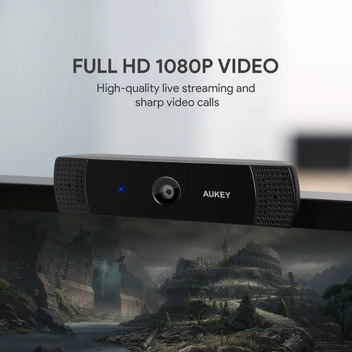 AUKEY PC-LM1E уеб камера 2 MP 1920 x 1080 пиксела USB Черен