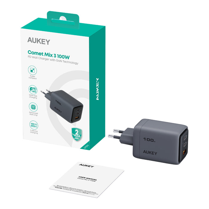 Зарядно устройство за лаптоп AUKEY Comet Mix 3 100W PD PA-C5 GaN