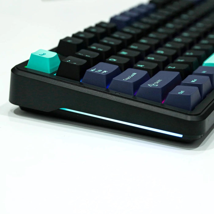 AULA Gasket F87 Pro клавиатура черно-циан синьо сиво дърво V4 RGB