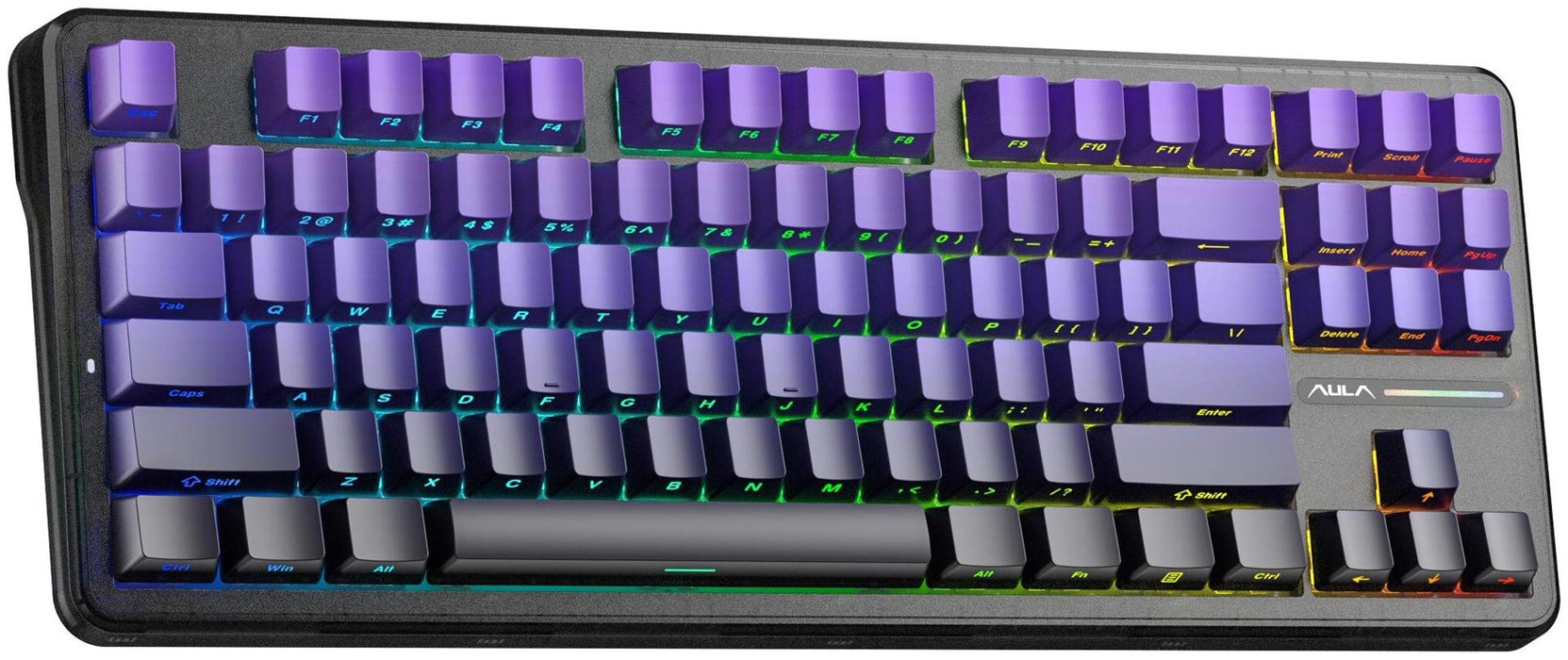 AULA Gasket F87 Pro клавиатура черно лилаво сиво дърво V4 RGB