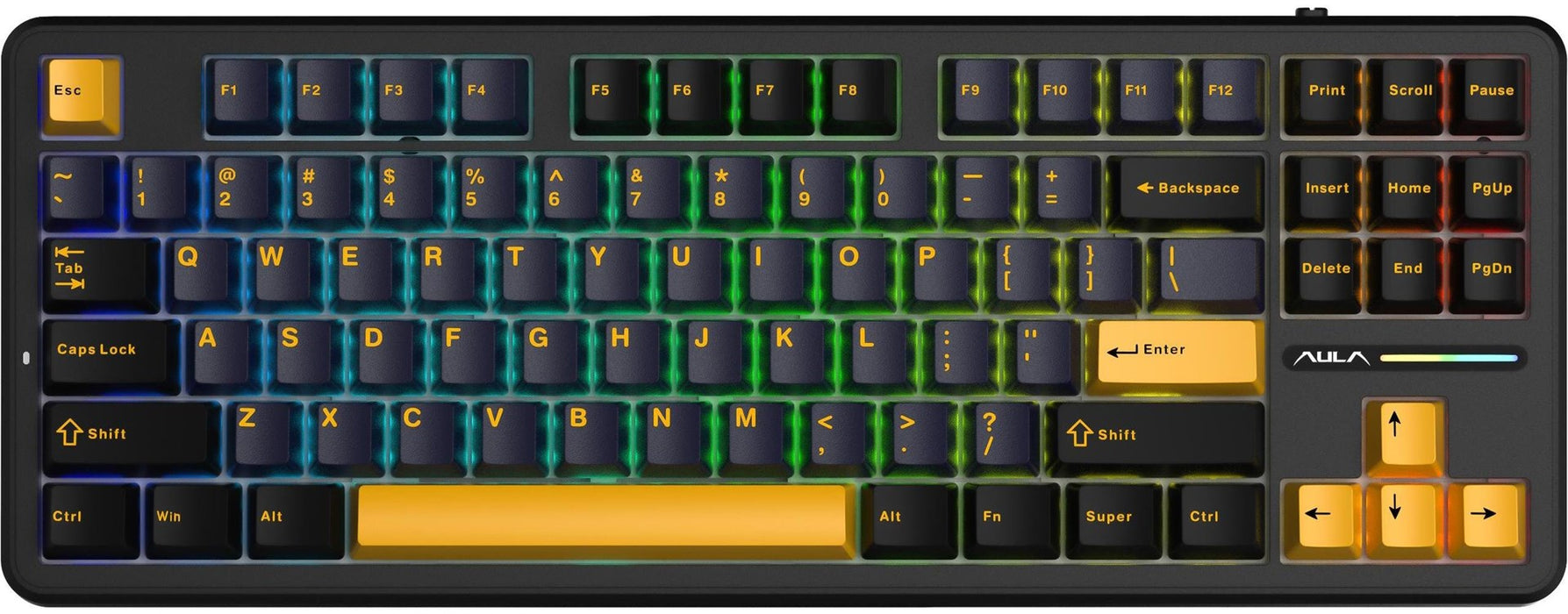 AULA Gasket F87 Thunder Black GrayWood RGB клавиатура