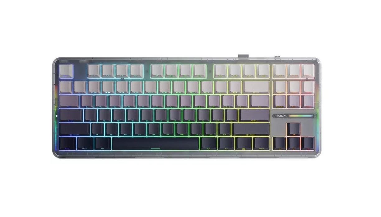 AULA Gasket F87 Градиентно сива SpaceCrystal RGB клавиатура