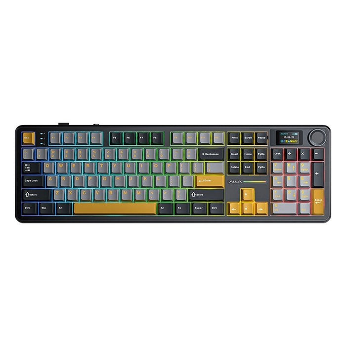 Клавиатура F108 Pro сива+оранжева+тъмносива Reaper Switch RGB от AULA