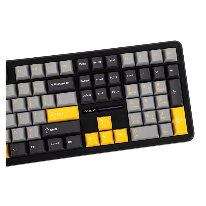Клавиатура F108 сиво+оранжево+тъмносиво уплътнение с Volcano RGB превключватели – AULA