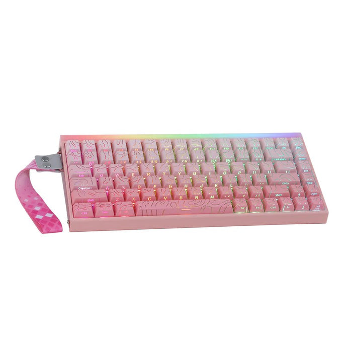 HERO84 HE PINK+Gradient+Contour Dragon King RGB AULA уплътнителна клавиатура