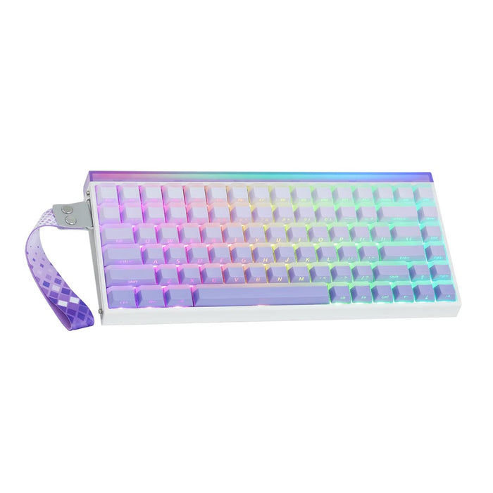 HERO84 HE Бяла+Лилава+Градиентна+СВЕТЛА Клавиатура JadeKing RGB AULA с уплътнение