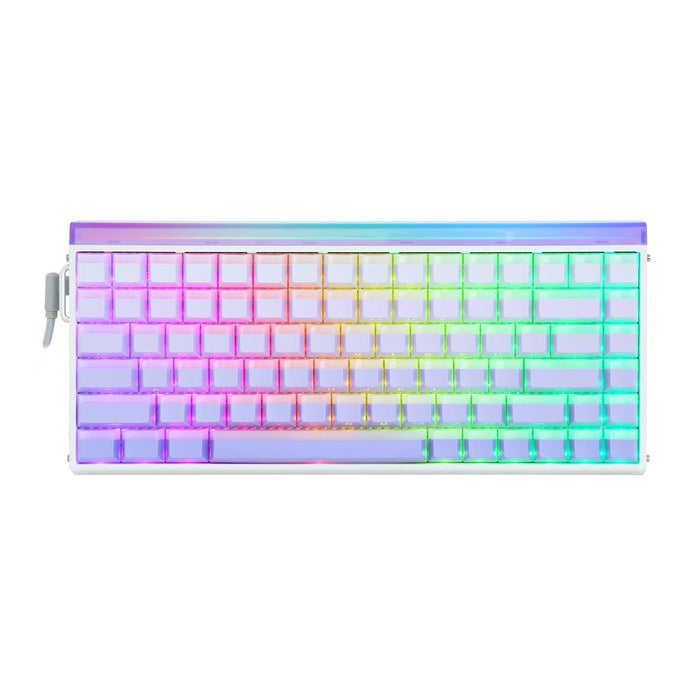 HERO84 HE Бяла+Лилава+Градиентна+СВЕТЛА Клавиатура JadeKing RGB AULA с уплътнение