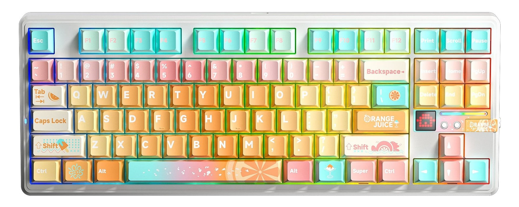 AULA Gasket F87 Pro V2 Orange Soda Kailh Meteorite Ice Cream RGB клавиатура