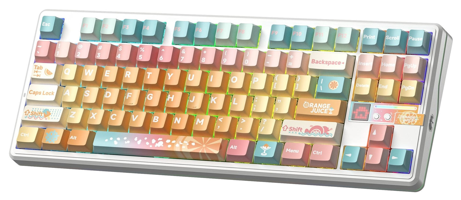 AULA Gasket F87 Pro V2 Orange Soda Kailh Meteorite Ice Cream RGB клавиатура