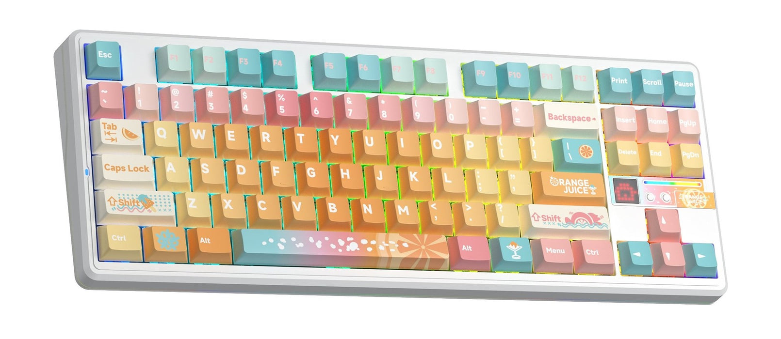 AULA Gasket F87 Pro V2 Orange Soda Kailh Meteorite Ice Cream RGB клавиатура
