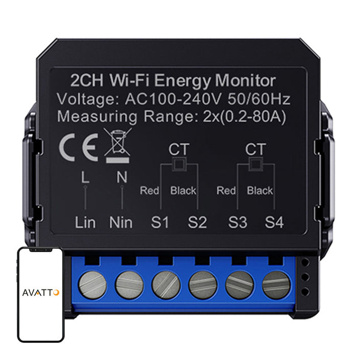 Avatto WiFi WPM16-2 интелигентен двупосочен електромер