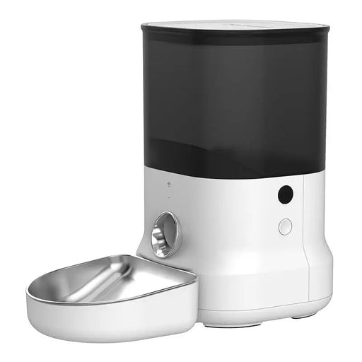 Автоматичен диспенсър за храна с метална купа Dogness бял