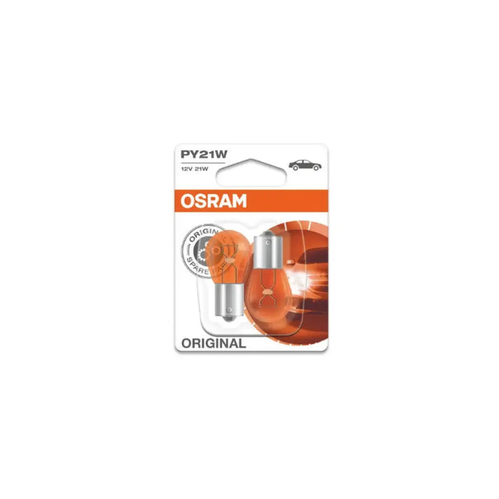 АВТОМОБИЛНА ЛАМПА 7507 PY21W ORANGE 12V BAU15s DUOBLISTER