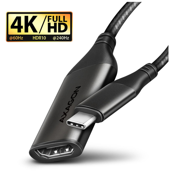 Кабел адаптер от източник с USB-C AXAGON към приемник с HDMI USB-C -> HDMI RVC-HI2M работи само в тази посока