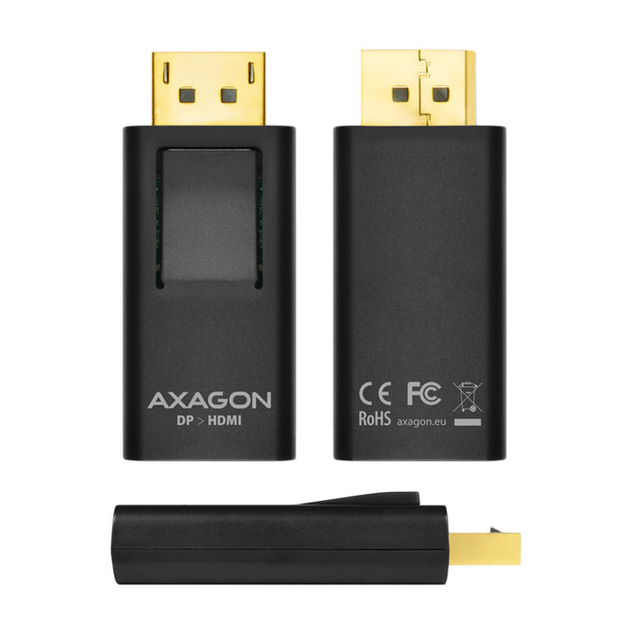 Кабел адаптер от сигнал с мъжко AXAGON DisplayPort към женско HDMI DISPLAYPORT -> HDMI RVD-HI работи само в тази посока