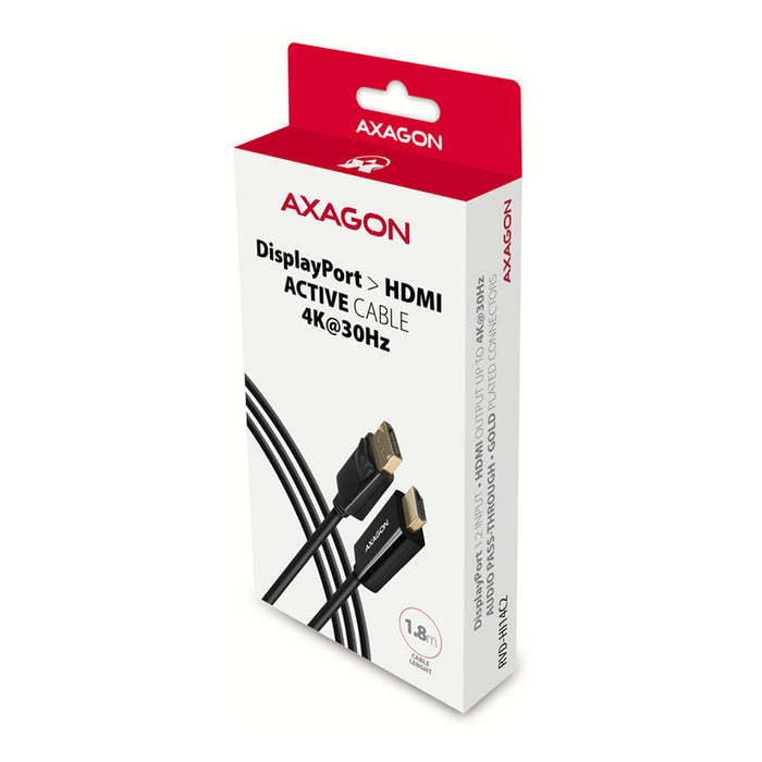 Кабел от източник с DisplayPort AXAGON към приемник с HDMI DISPLAYPORT>HDMI RVD-HI14C2 работи само в тази посока