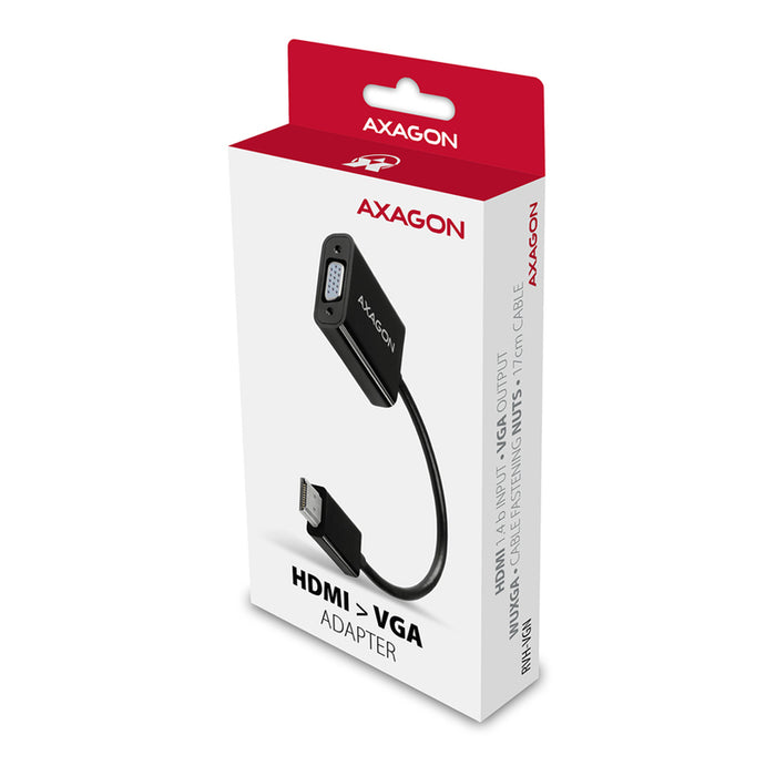 Кабел адаптер от източник с HDMI AXAGON към приемник с VGA HDMI -> VGA RVH-VGN работи само в тази посока