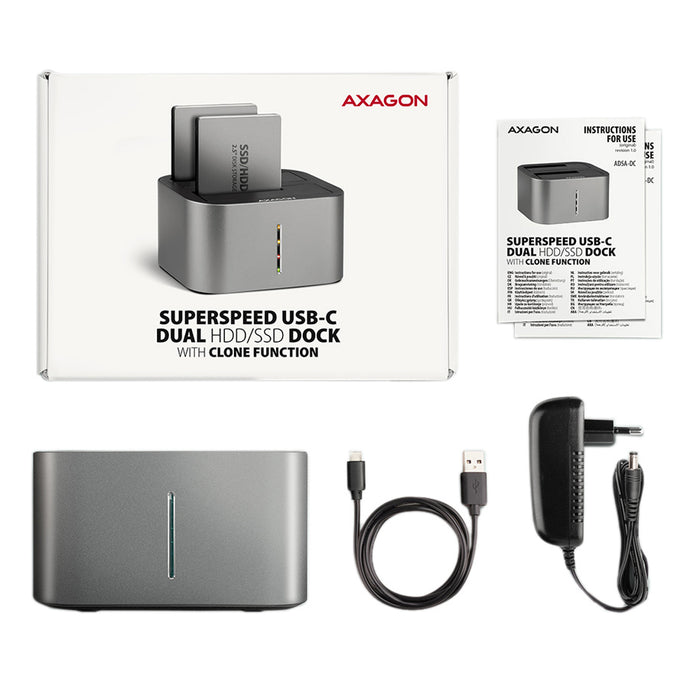 ДОКИНГ СТАНЦИЯ AXAGON CLONE DUAL ADSA-DC