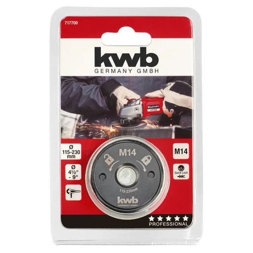 БЪРЗОЗАТЯГАЩА ГАЙКА ЗА ЪГЛОШЛАЙФ 115-230MM KWB