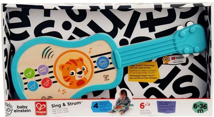 Музикална играчка Baby Einstein - Дървено сензорно укулеле