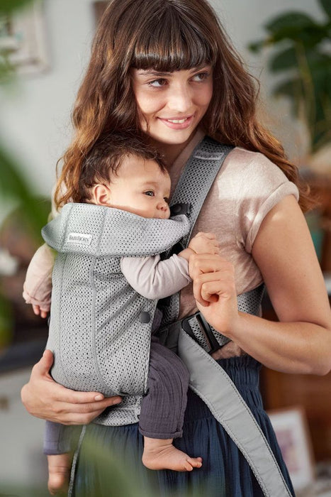 Ергономична раница BabyBjörn - Mini, 3D Mesh, Grey