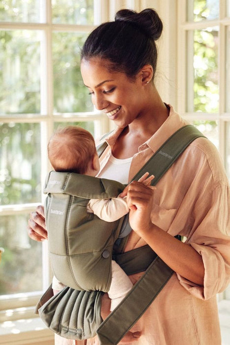 Ергономична раница BabyBjorn - Mini, Woven, Dark Green
