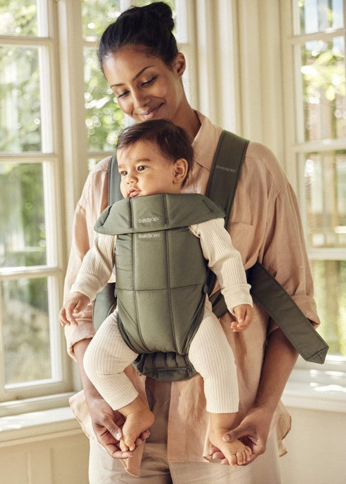 Ергономична раница BabyBjorn - Mini, Woven, Dark Green