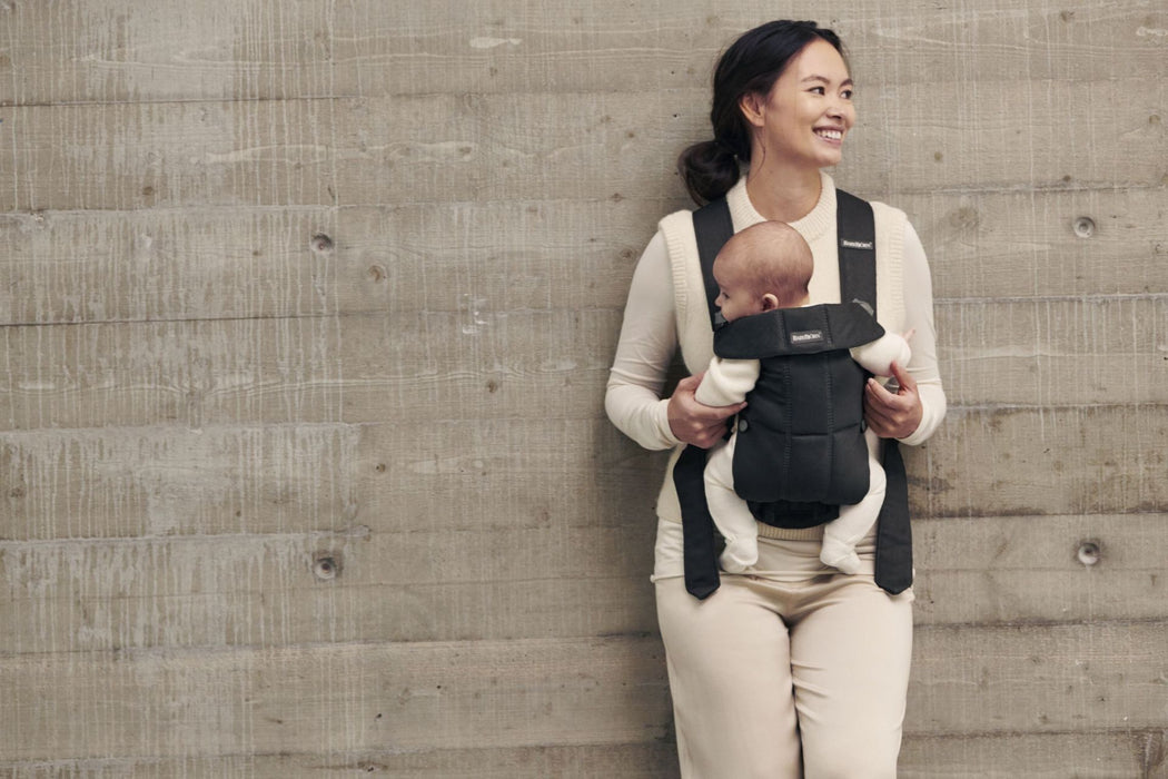 Ергономична раница BabyBjorn - Mini, Woven, Black