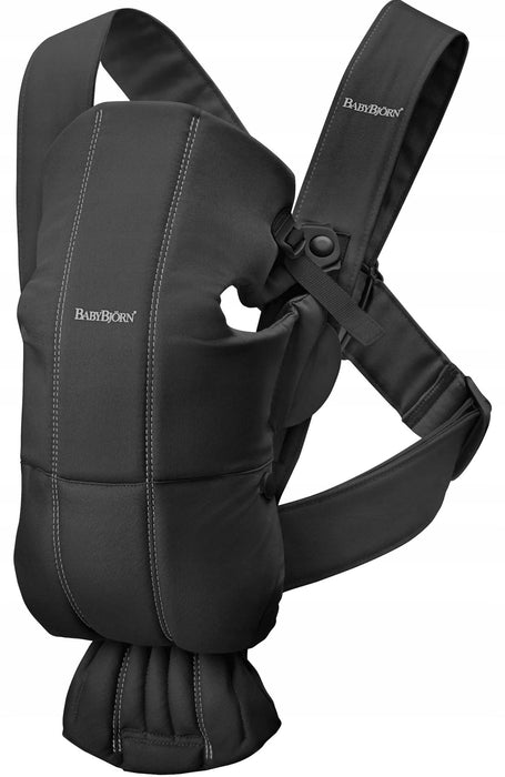 Ергономична раница BabyBjorn - Mini, Woven, Black