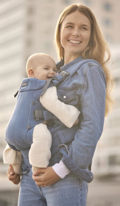 Ергономична раница BabyBjorn - Harmony, Woven melange, Blue