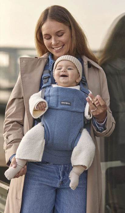 Ергономична раница BabyBjorn - Harmony, Woven melange, Blue