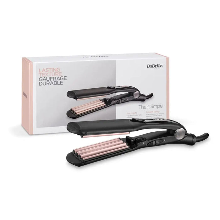 BaByliss The Crimper Текстурираща ютия Топло черно розово