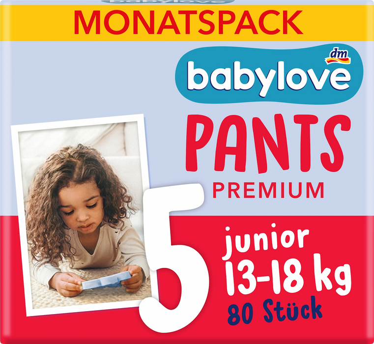 Бебешки гащички Premium размер 5 Junior (13-18 кг), 80 бр