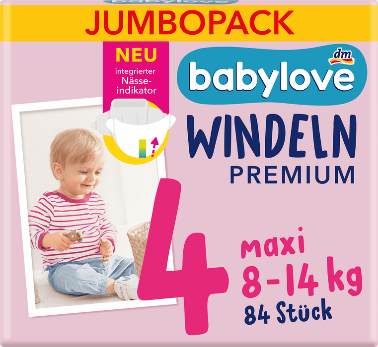 Бебешки пелени Premium, размер 4 maxi, 8-14 кг, 84 бр