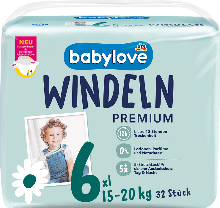 Бебешки пелени Premium, размер 6 xl (15-20 kg), 32 бр