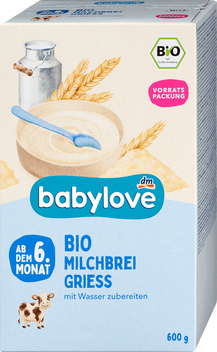 Био млечна каша с грис, 6+м, (2x300g), 600 g